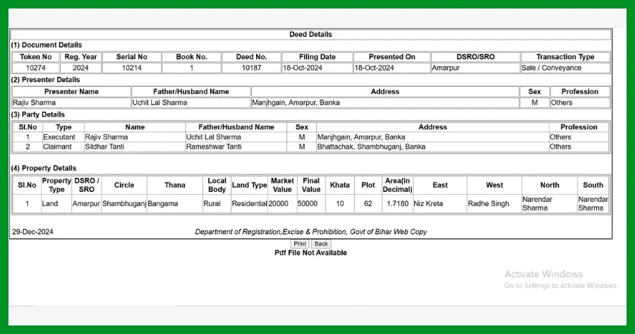 deed details in mutation